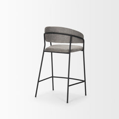 Carolyn Gray/Matte Black Counter Stool Fabric & Metal
