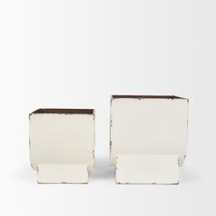 Medina Off-White/Gold Metal Planters (Set of 2)