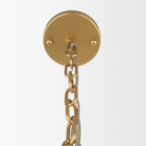 Barbara Brushed Gold Metal with Frosted Glass Globes 18-Light Chandelier