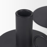 Noir Matte Black Metal Candle Holders (Set of 3)