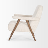 Nico Oatmeal/Brown Upholstered Wood Accent Chair