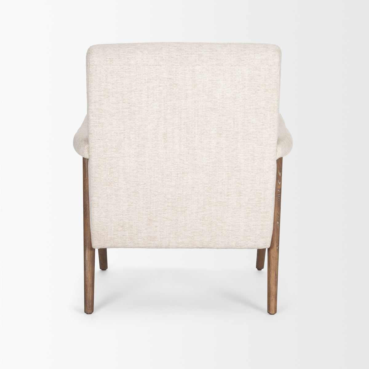 Nico Oatmeal/Brown Upholstered Wood Accent Chair