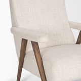 Nico Oatmeal/Brown Upholstered Wood Accent Chair
