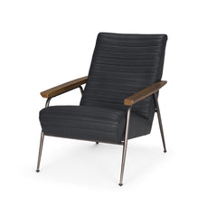Grosjean Black Leather Accent Chair