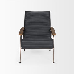 Grosjean Black Leather Accent Chair