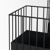 Verna Matte Black Wire Cage Metal Planters (Set of 2)