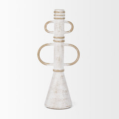 Ziva White Large Distressed Metal Sculptural Object