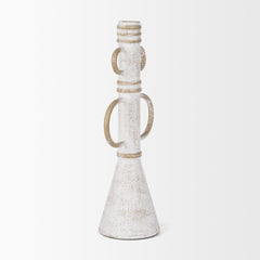 Ziva White Large Distressed Metal Sculptural Object
