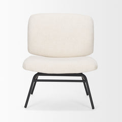 Nora Cream/Matte Black Fabric Accent Chair