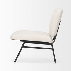 Nora Cream/Matte Black Fabric Accent Chair