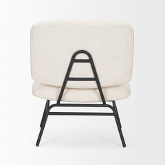 Nora Cream/Matte Black Fabric Accent Chair