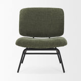 Nora Forest Green/Matte Black Fabric Accent Chair
