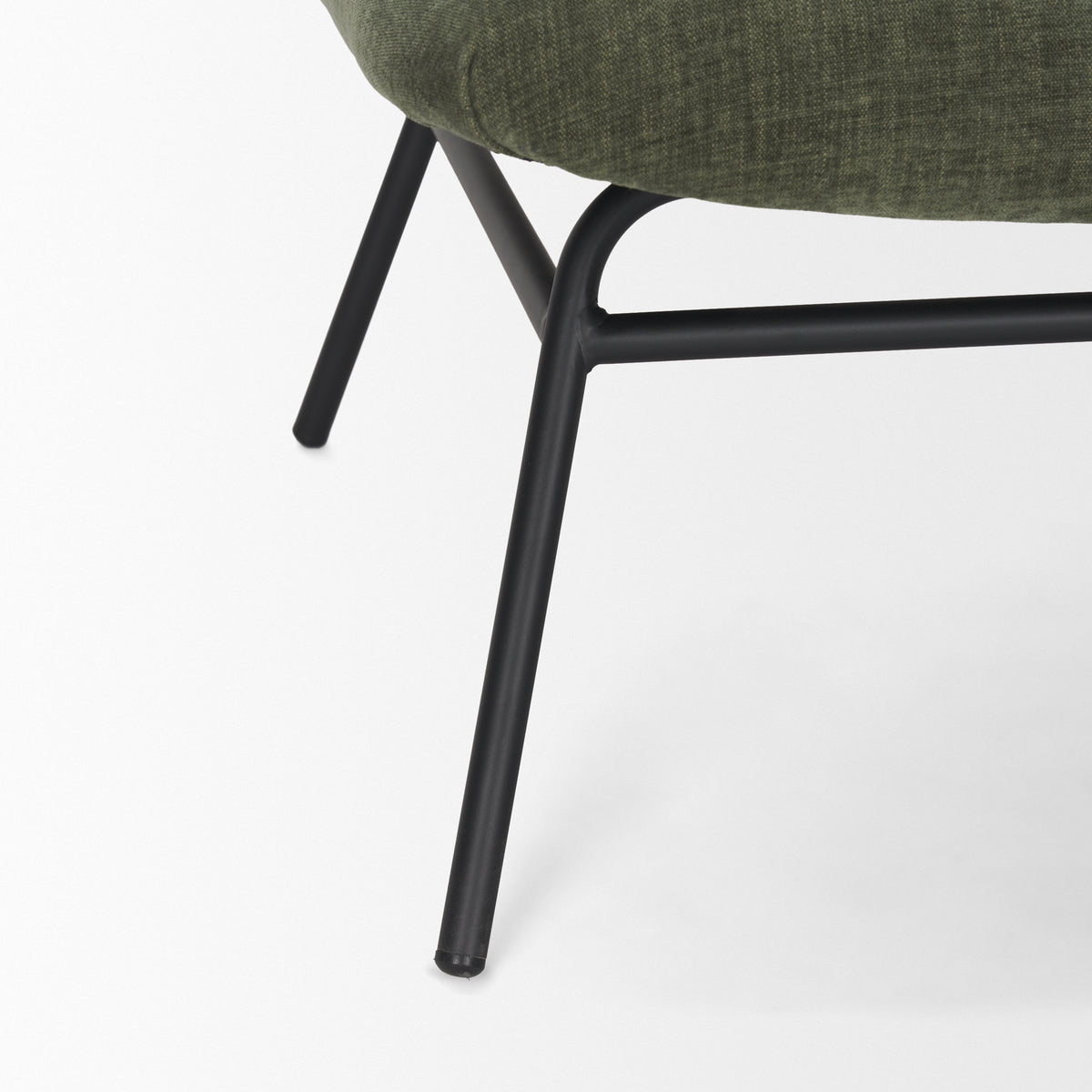 Nora Forest Green/Matte Black Fabric Accent Chair