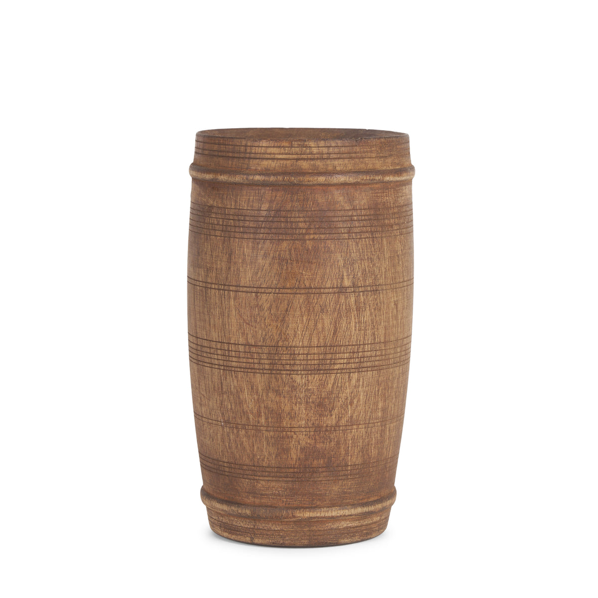 Porta Medium Brown Small Reclaimed Wooden Pot