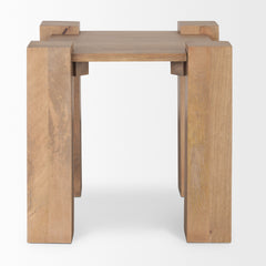 Beth Light Brown Wood Square Accent Table
