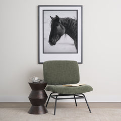 Nora Forest Green/Matte Black Fabric Accent Chair