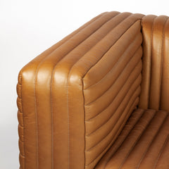 Ricciardo Cognac Leather Three Seater Sofa