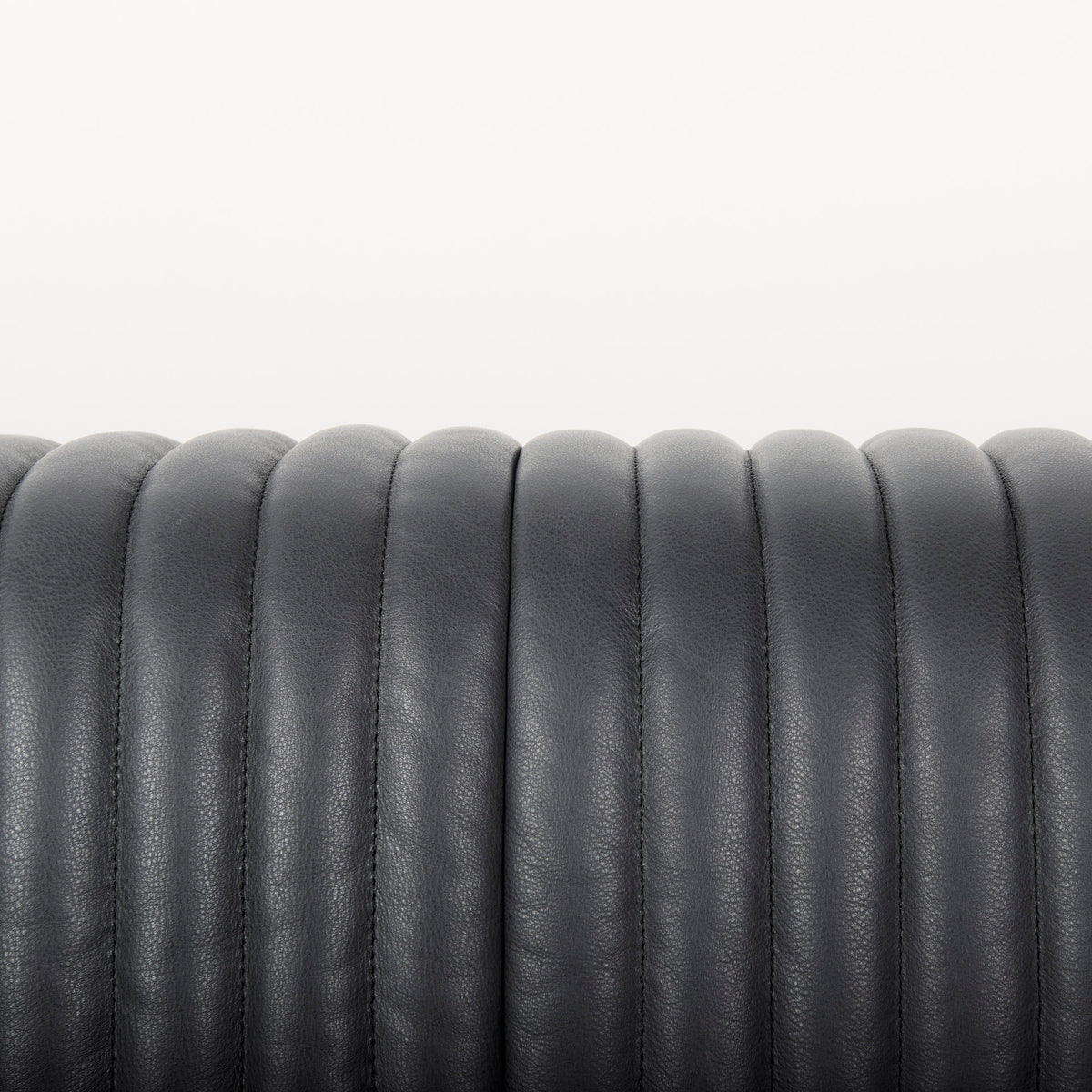 Ricciardo Black Leather Wrapped Three Seater Sofa