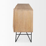 Darwin Light Brown Wooden 4 Door with 2 Shelves Sideboard