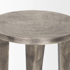 Maggie Silver/Nickel Textured Cast Aluminum Metal Accent Table