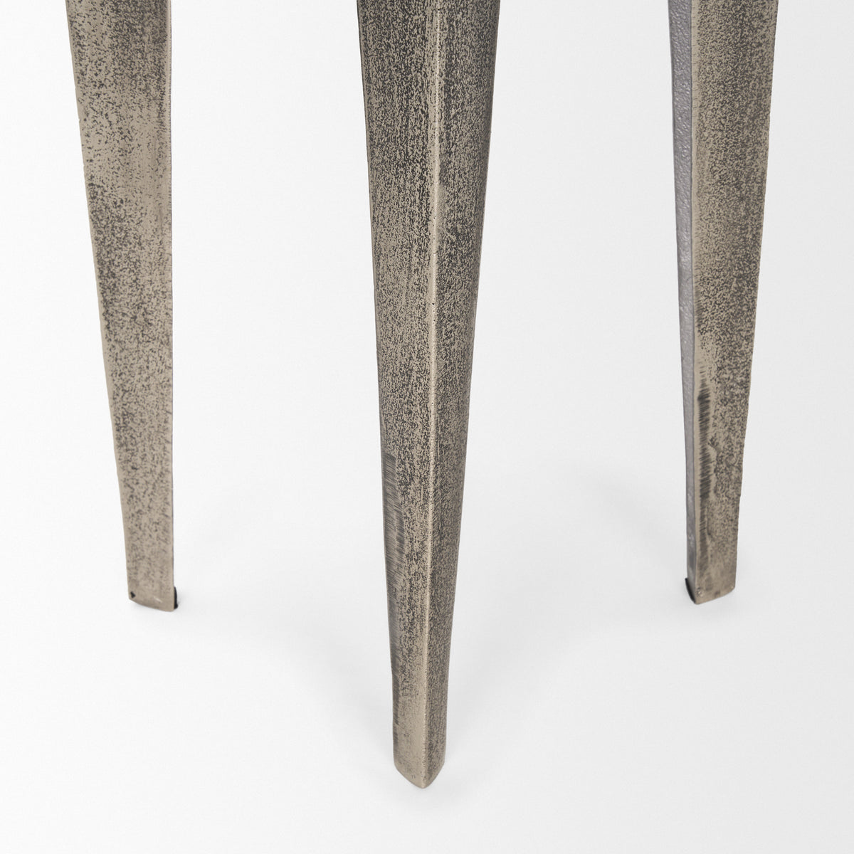 Maggie Silver/Nickel Textured Cast Aluminum Metal Accent Table