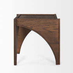 Laraya Medium Brown Wood with Arches End Table