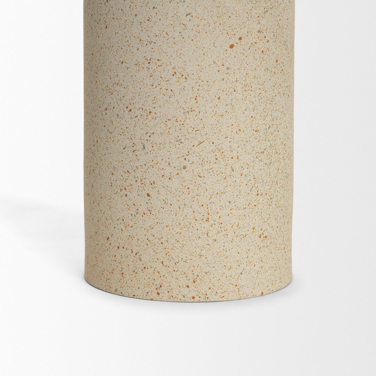 Qamra Beige Tall Textured Metal Pillar Candle Holder