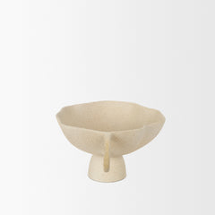 Radka Beige Textured Small Metal Decorative Bowl