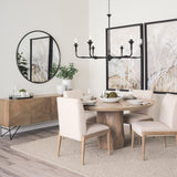 Darwin Light Brown Wooden 4 Door with 2 Shelves Sideboard