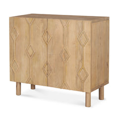 Heera Light Brown Diamond Motif with Shelf Accent Cabinet