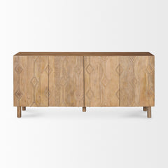Heera Light Brown Diamond with Shelf Motif Sideboard