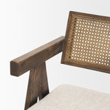 Indie Medium Brown Wood with Cane Bar Stool