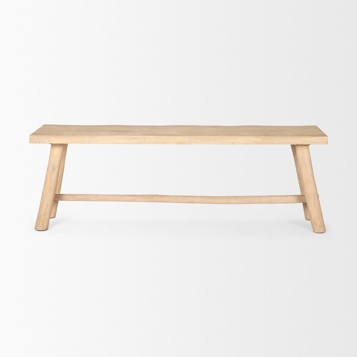 Sekou Light Brown Wooden Craftsman Bench