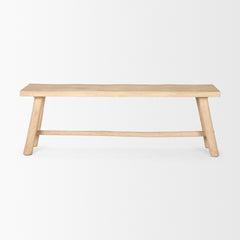 Sekou Light Brown Wooden Craftsman Bench