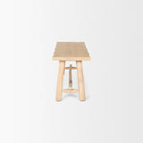 Sekou Light Brown Wooden Craftsman Bench