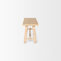 Sekou Light Brown Wooden Craftsman Bench