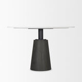 Maxwell White/Black 48" Round Pedestal Dining Table
