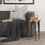 Maggie Silver/Nickel Textured Cast Aluminum Metal Accent Table