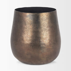 Quade Gold Large Textured Metal Planter