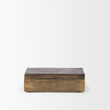 Porschia Antiqued Gold Small Metal Decorative Box