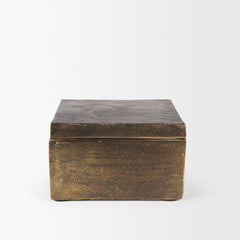 Porschia Antiqued Gold Large Metal Decorative Box