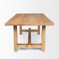 Suke Natural Rectangular Trestle Dining Table