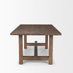 Suke Medium Brown Rectangular Trestle Dining Table