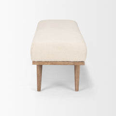 Shae Brown/Oatmeal Wood Fabric Bench