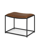 Taniel Brown/Black Leather Metal Stool