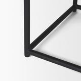Taniel Black Leather Metal Stool