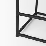 Taniel Black Leather Metal Counter Stool