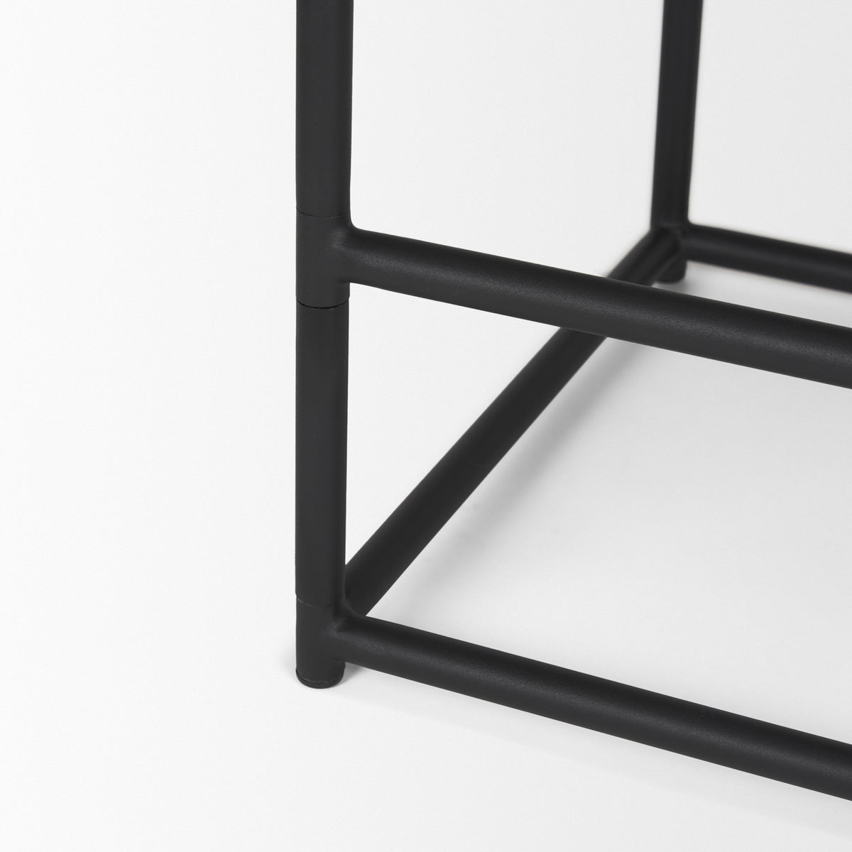 Taniel Black Leather Metal Counter Stool
