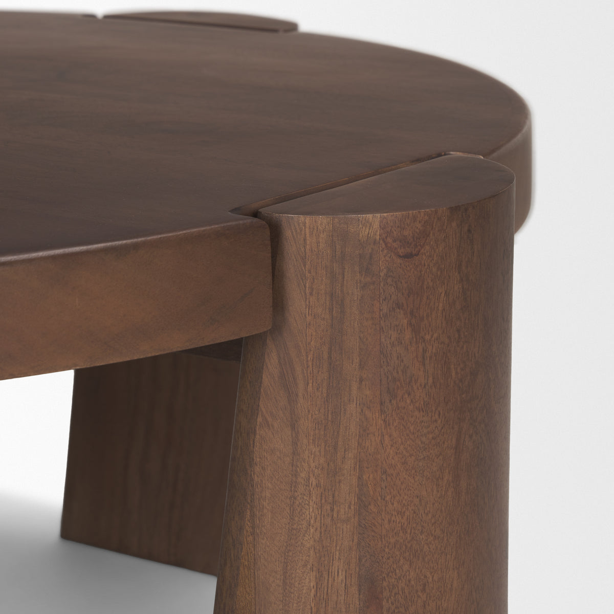 Tammar Medium Brown Round Wood with Tapered Legs Coffee Table