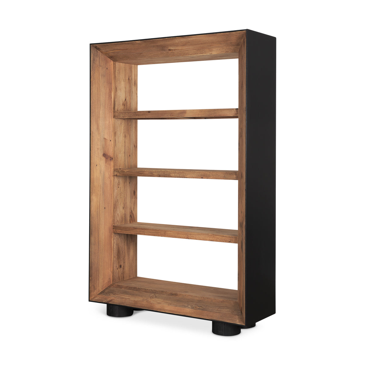 Tabor Natural/Black Wood Bookcase